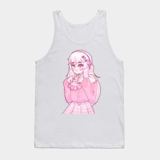 Cute anime girl holding a squid plushies <3 Tank Top